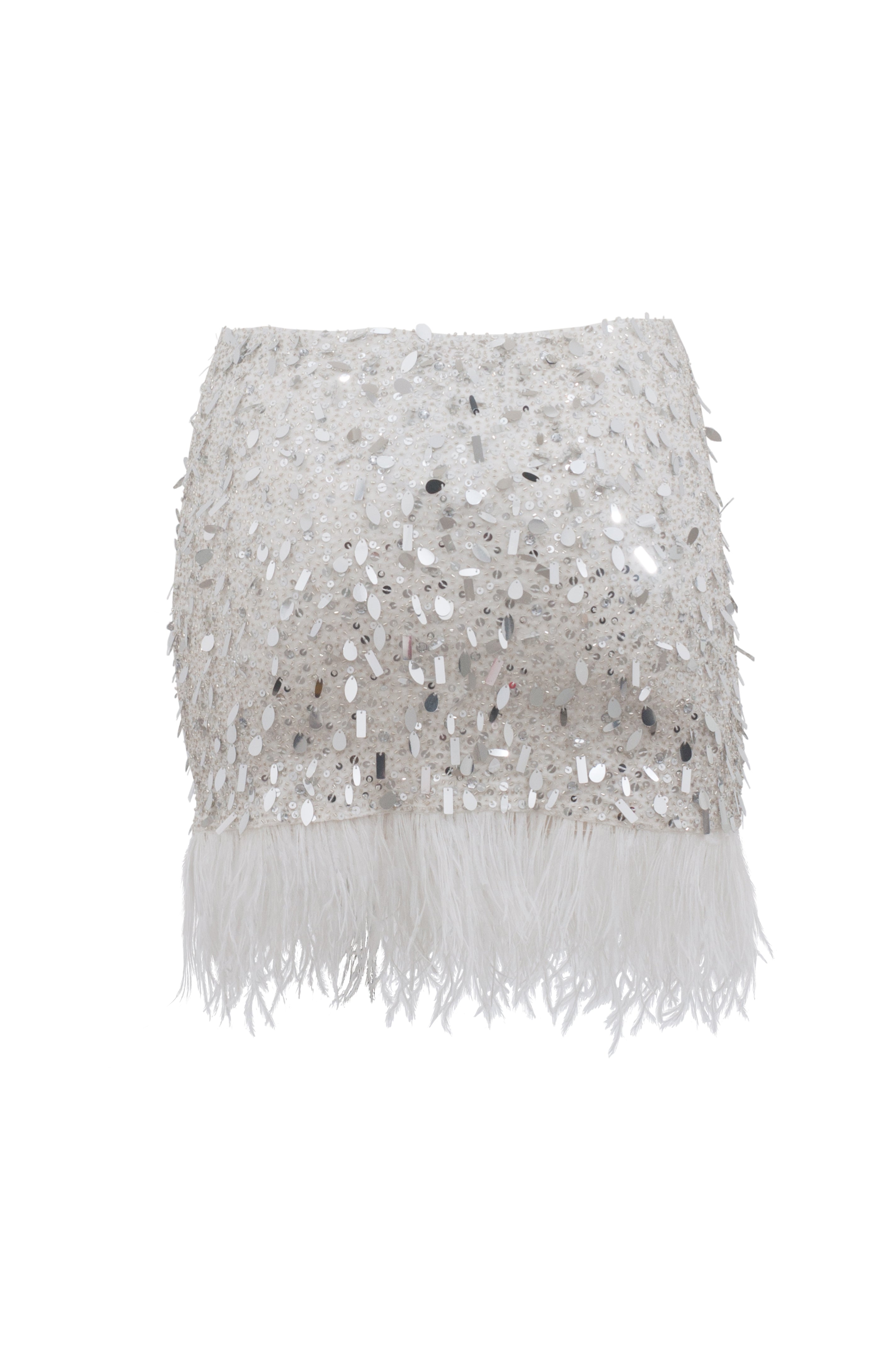 Flirty Plumes Skirt Off White