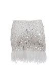 Flirty Plumes Skirt Off White