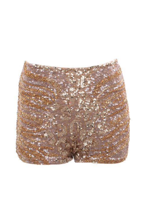 Shorts high waist Panther gold