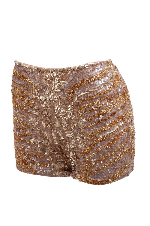 Shorts high waist Panther gold