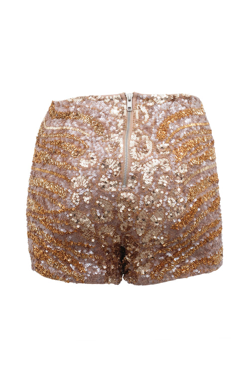 Shorts high waist Panther gold