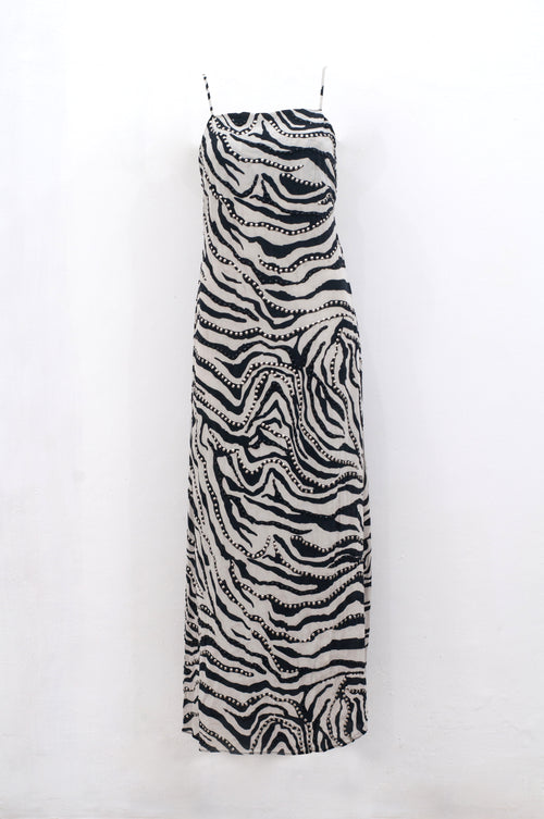 Zebra silk maxi dress