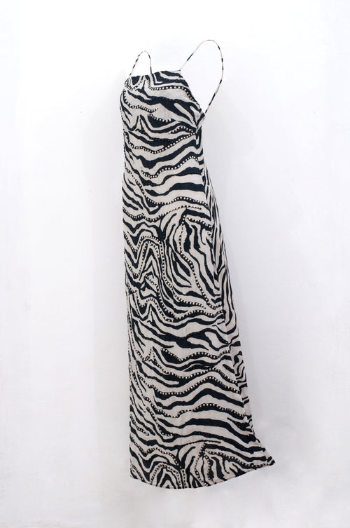 Zebra silk maxi dress