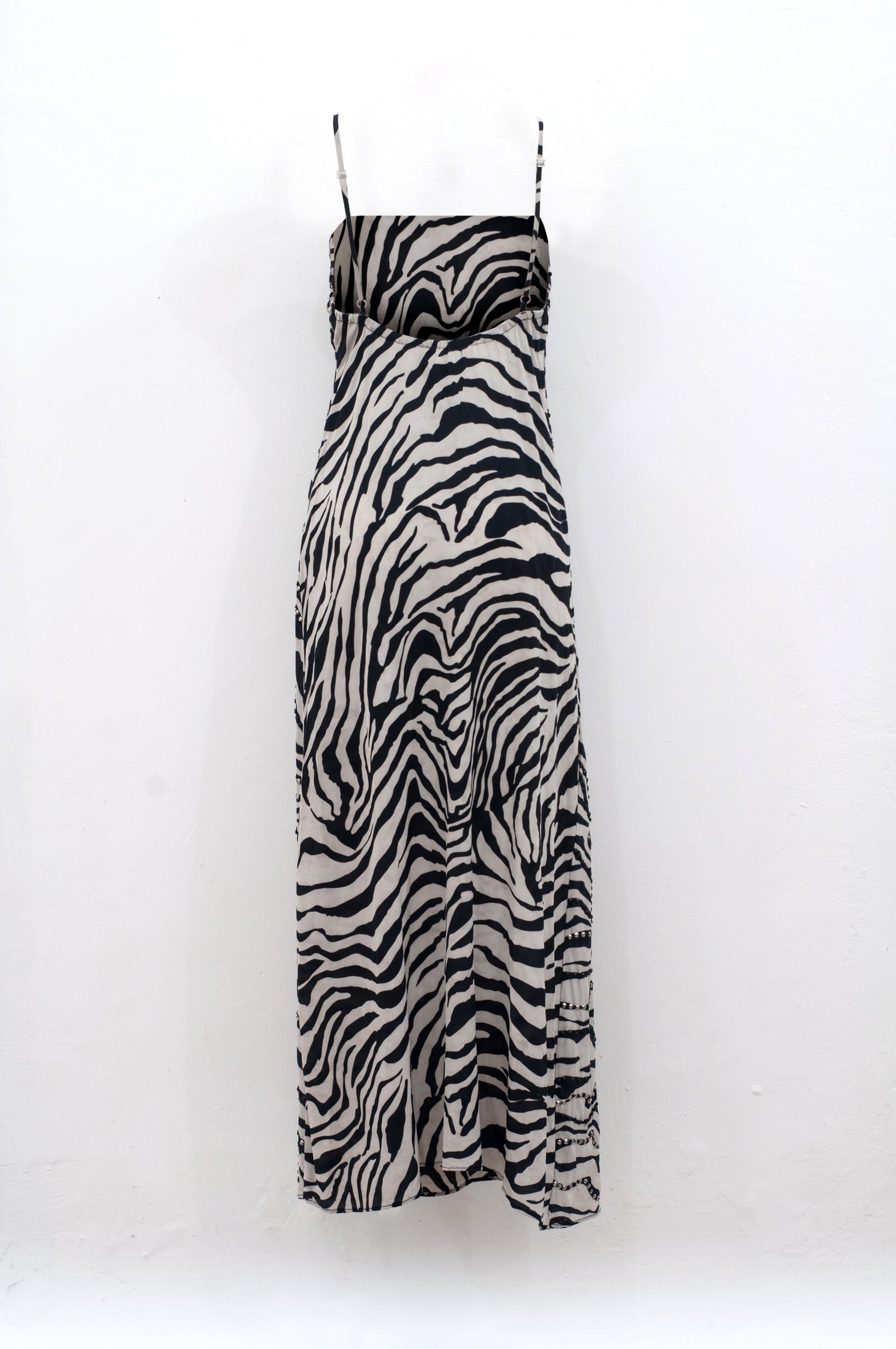 Zebra silk maxi dress