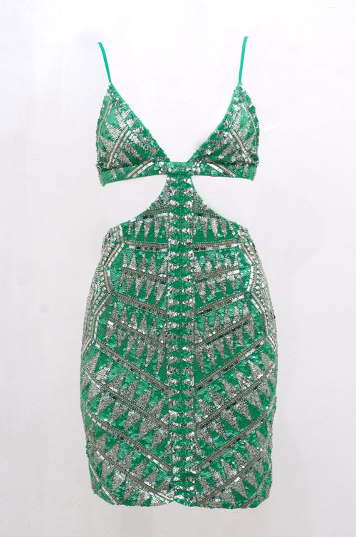 Las Vegas green dress