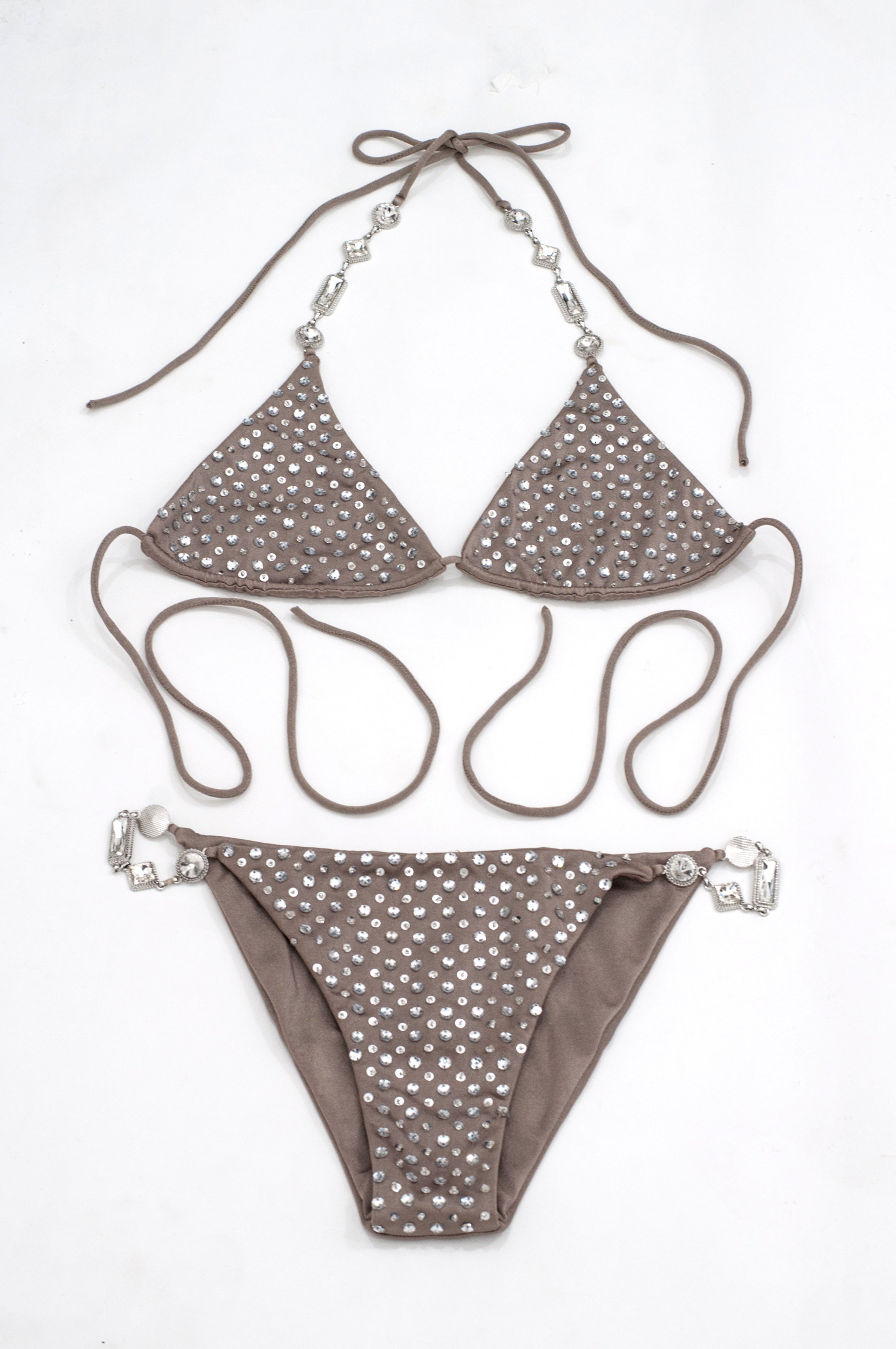 Bikini Chain Crystal taupe
