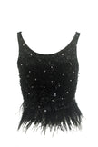 Flirty Plumes Black Top