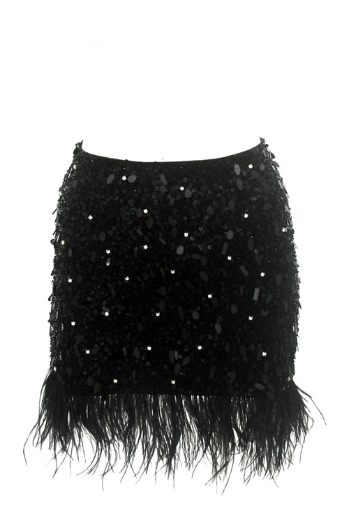 Flirty Plumes black skirt