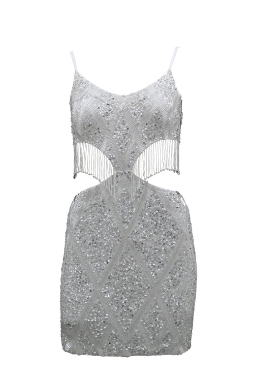 Diamond white cut out dress