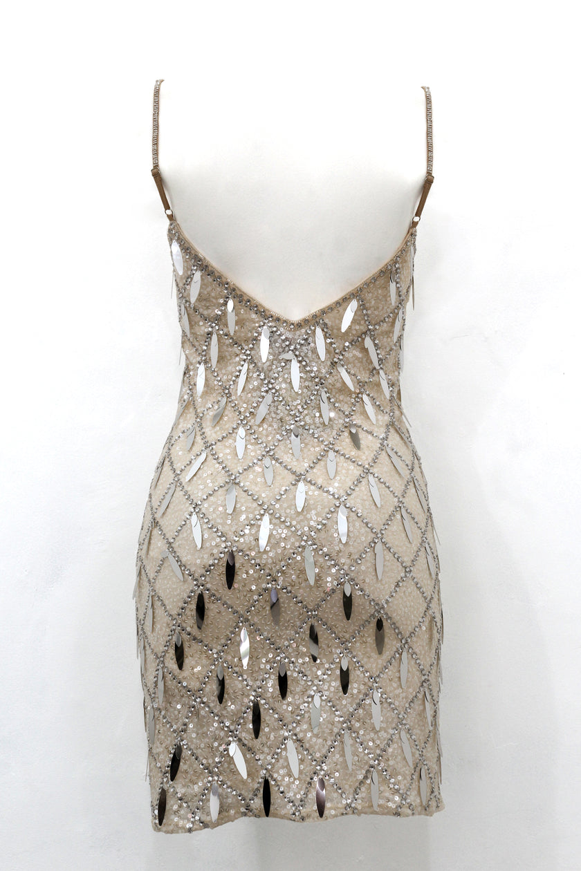 Dress net jewel dusty pink