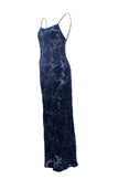 Long dress flowers midnight blue