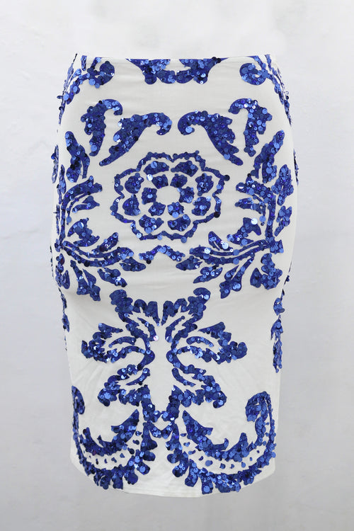 Blue Floral Skirt