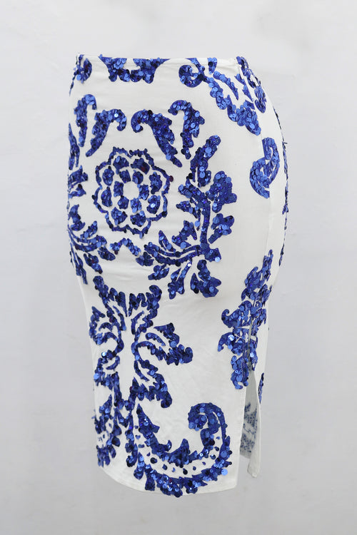 Blue Floral Skirt