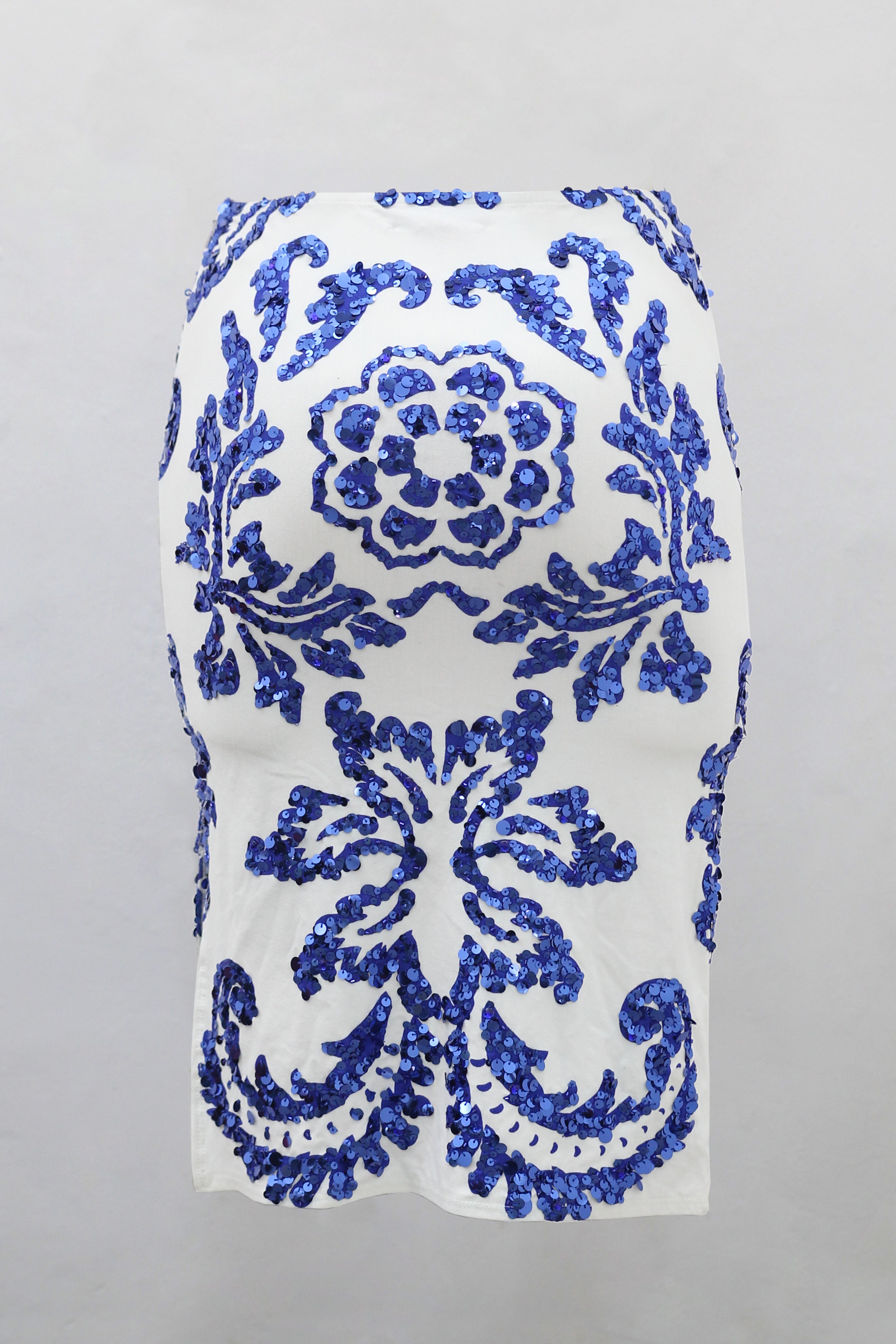 Skirt Floral white-saphire