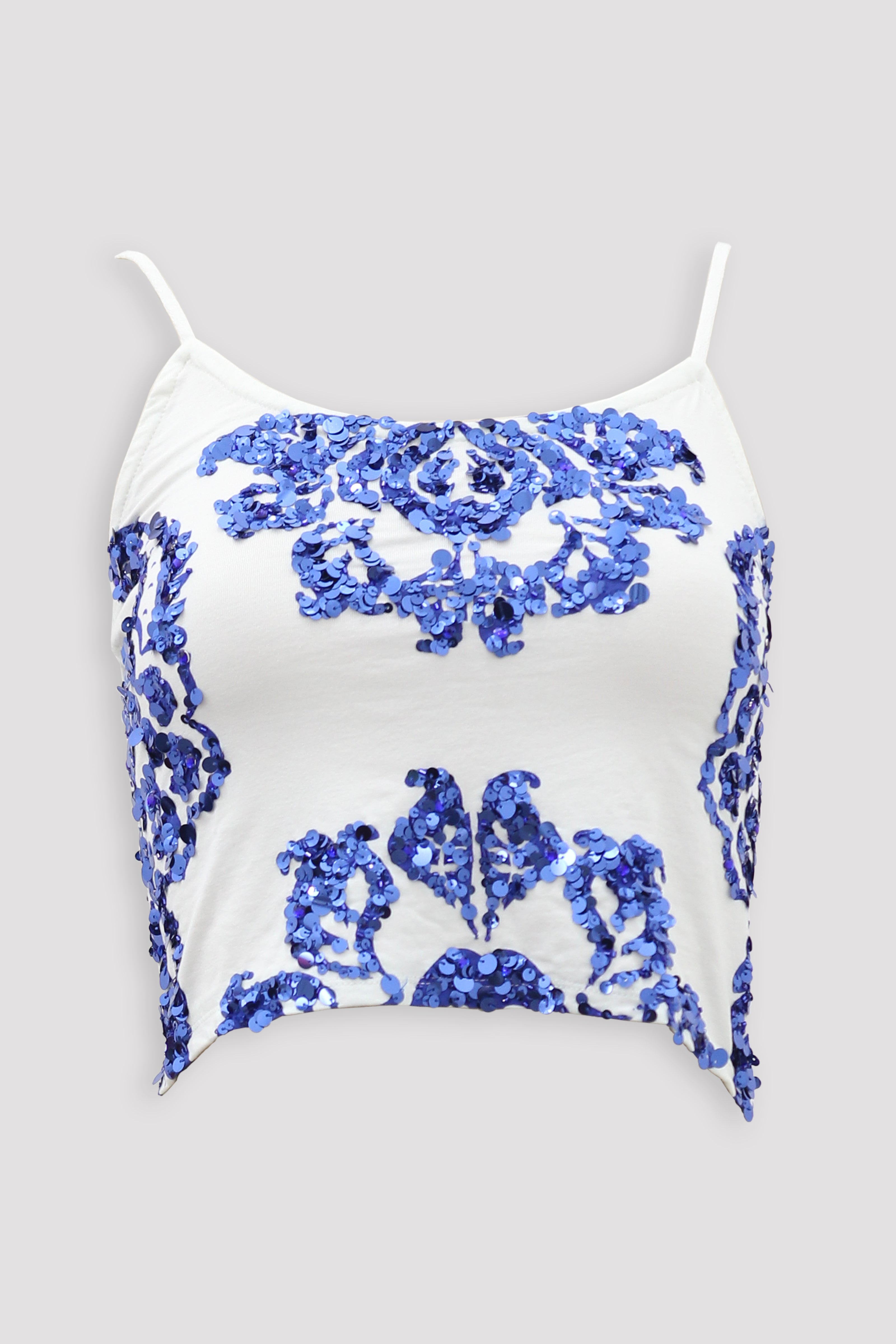 Top Floral white-saphire