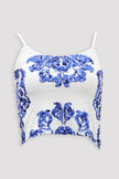 Top Floral white-saphire