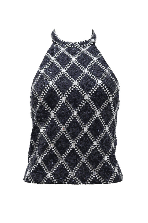 Top Halter Glam black