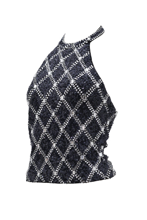 Top Halter Glam black