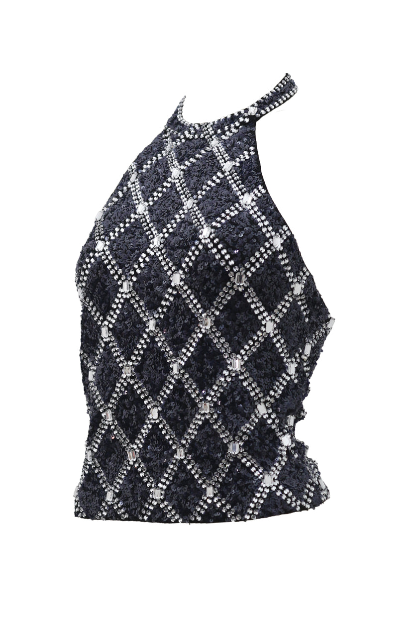 Top Halter Glam black