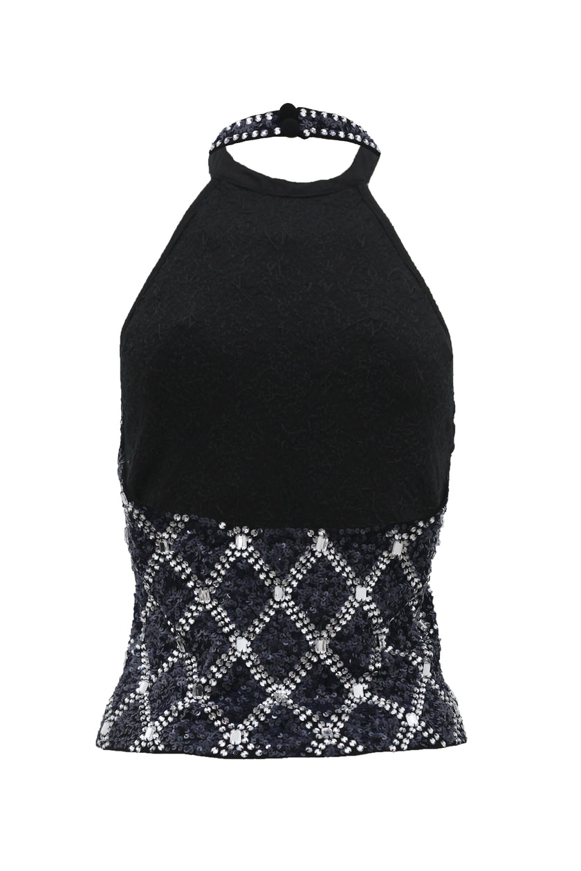 Top Halter Glam black