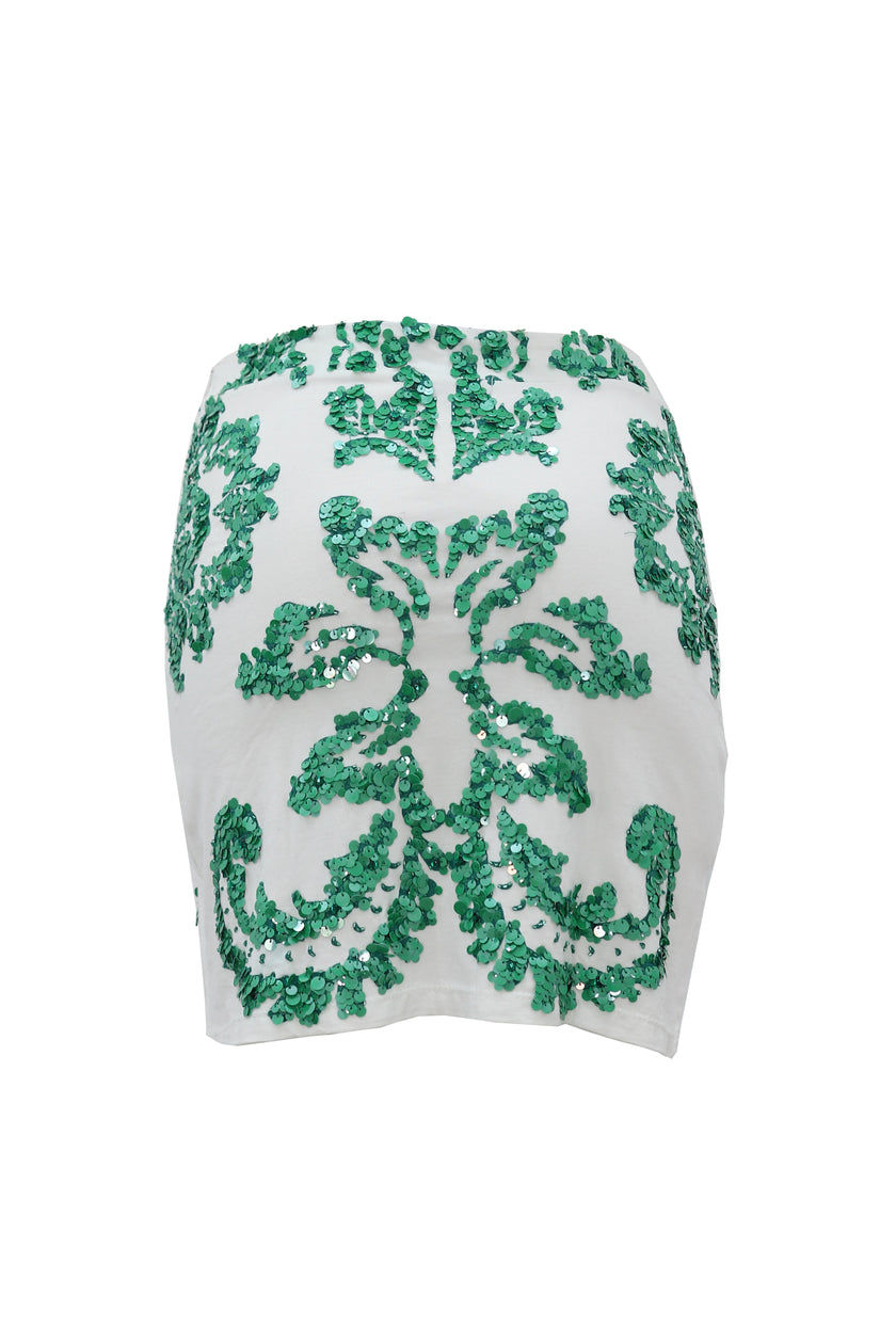 Skirt Floral White-green