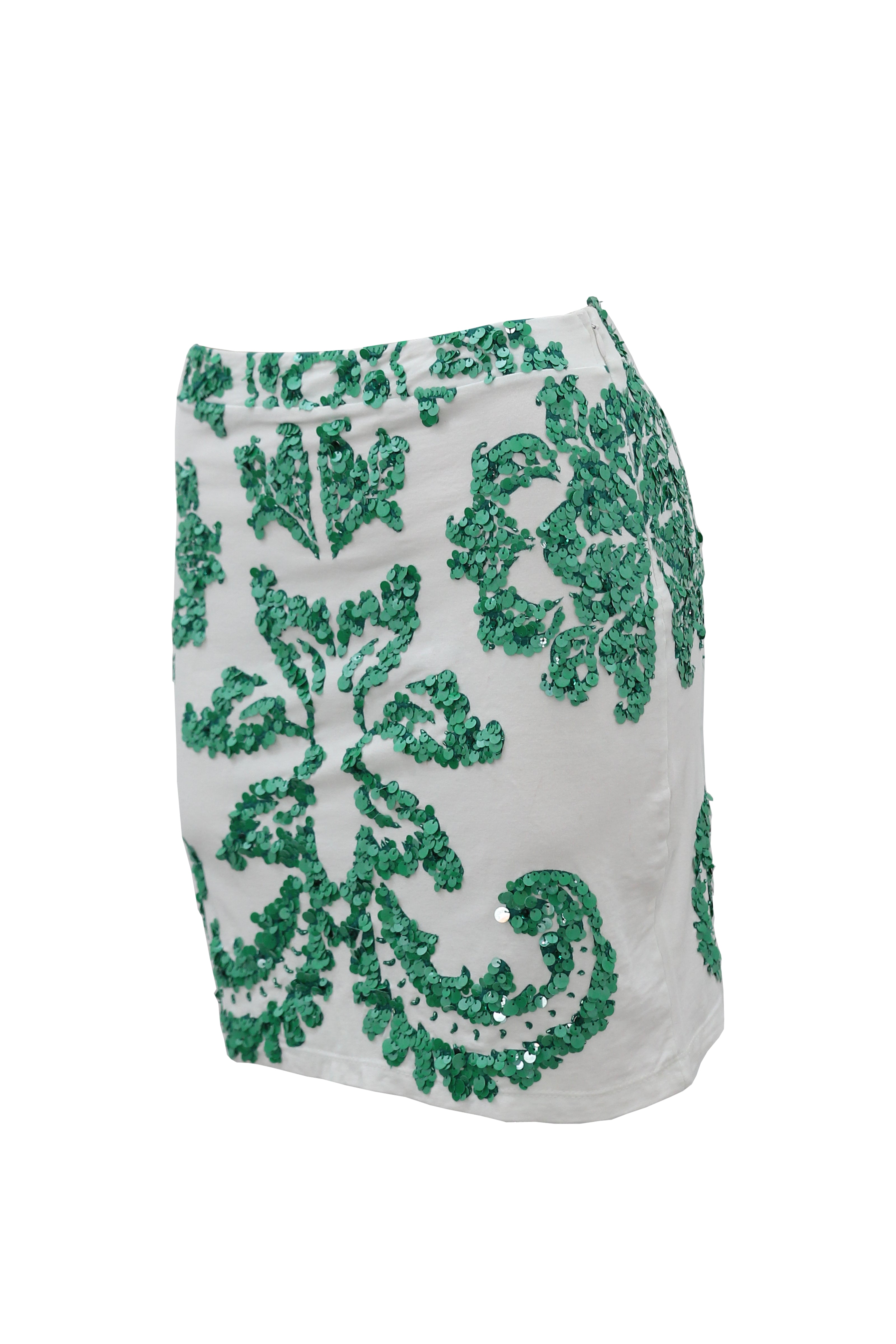 Skirt Floral White-green