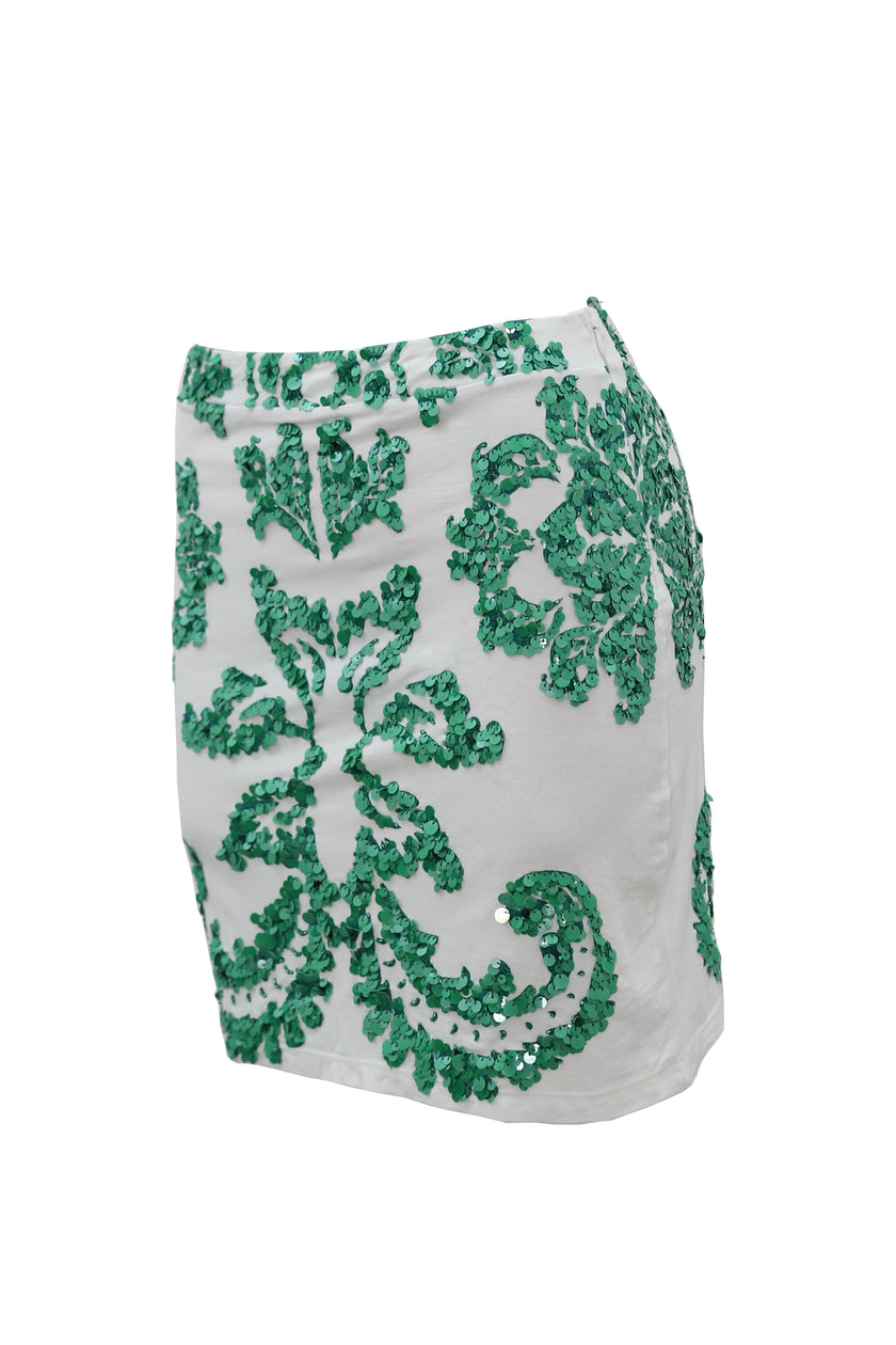 Skirt Floral White-green