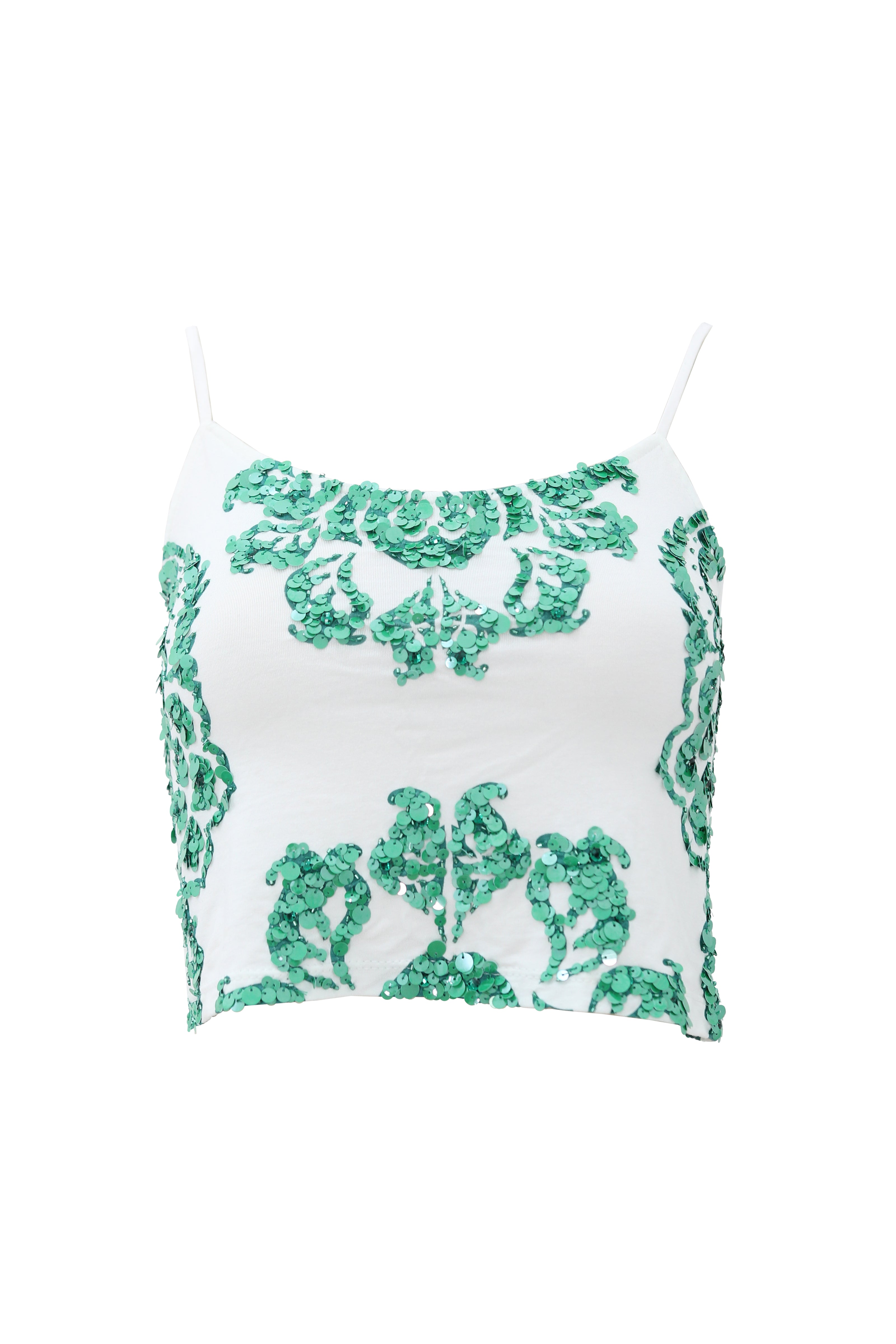 Top Floral white-green