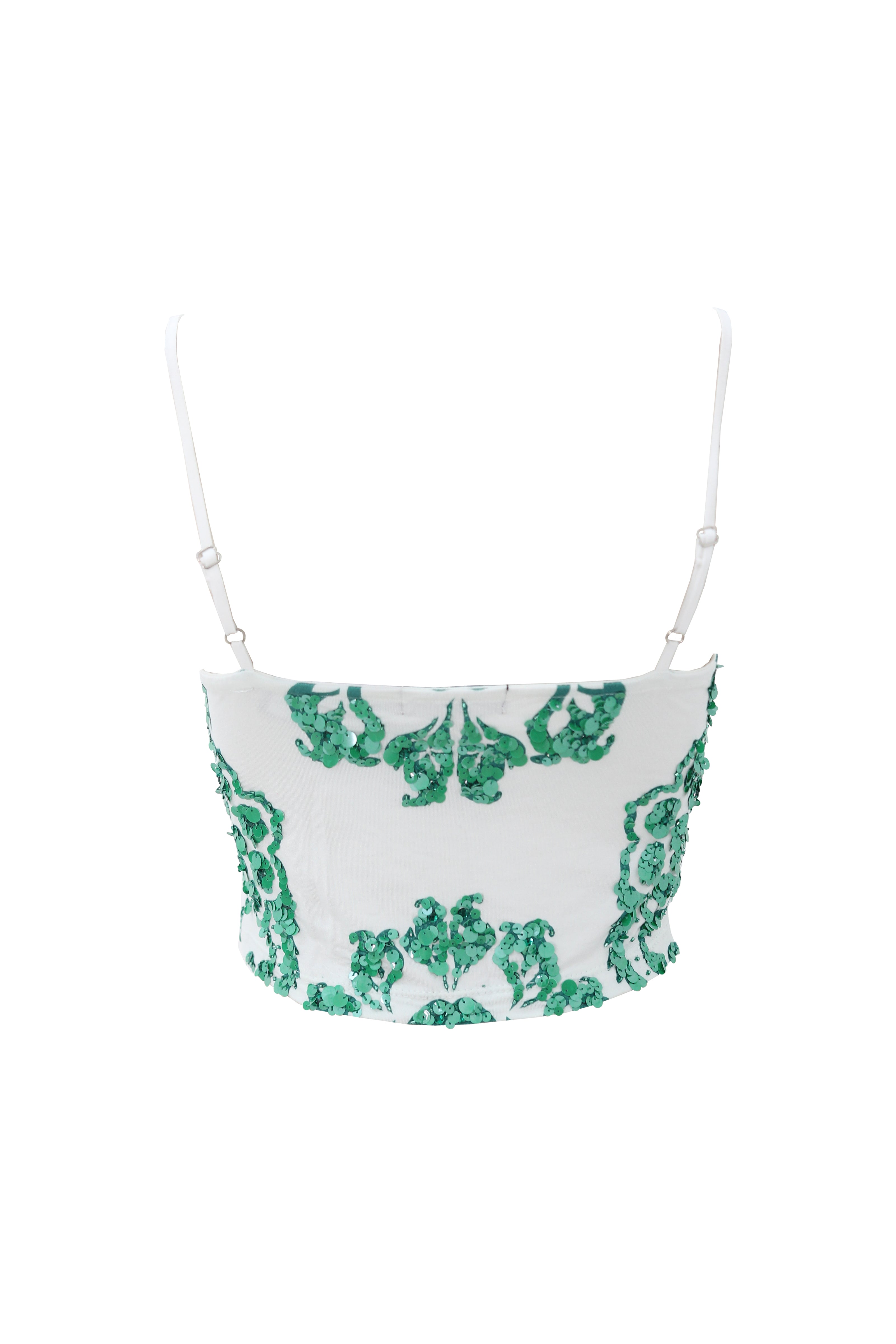 Top Floral white-green