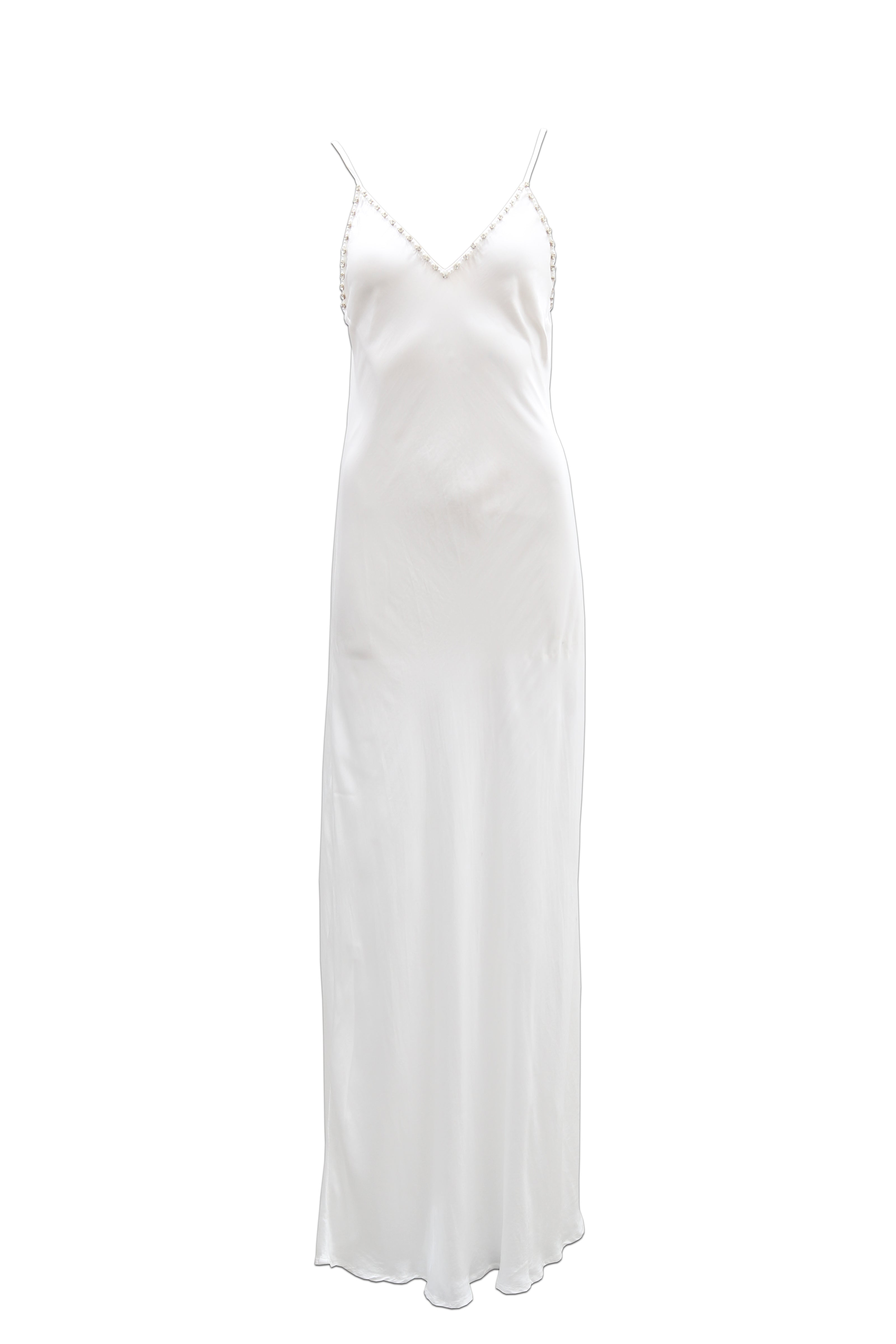 Diamante Slip Dress White