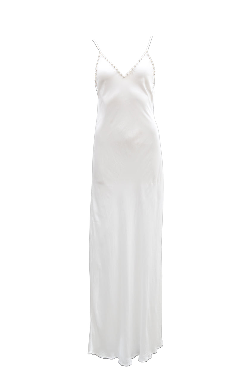 Diamante Slip Dress White