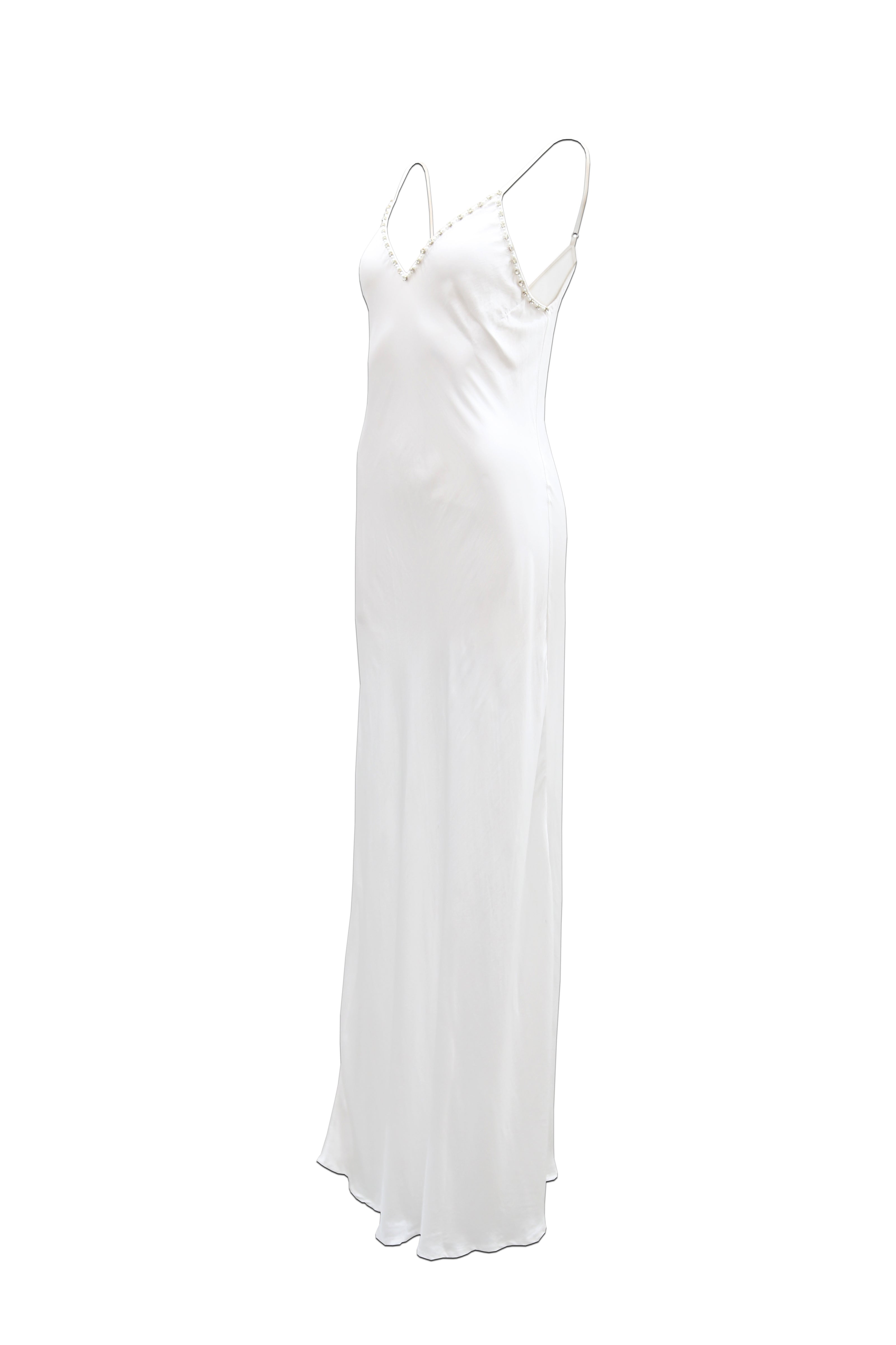 Diamante Slip Dress White