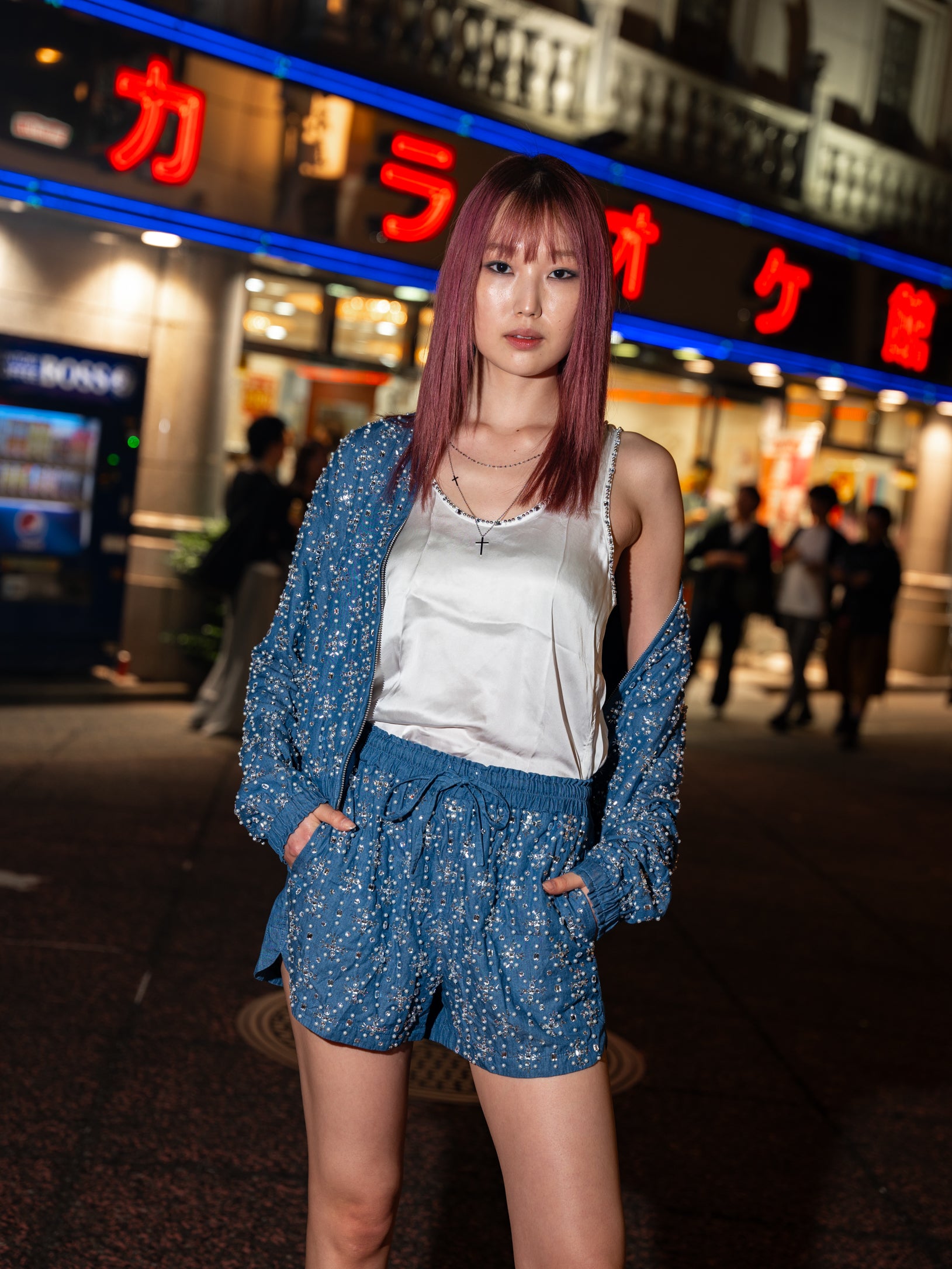 Jacket Denim Pearls