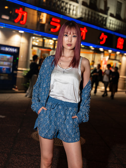 Shorts Denim Pearls