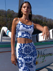 Top Floral white-saphire
