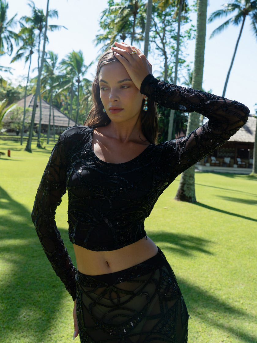 Odessa Crop Top Long Sleeves