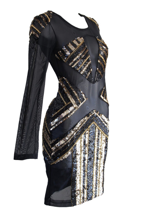 Dress Athena Net Long Sleeves
