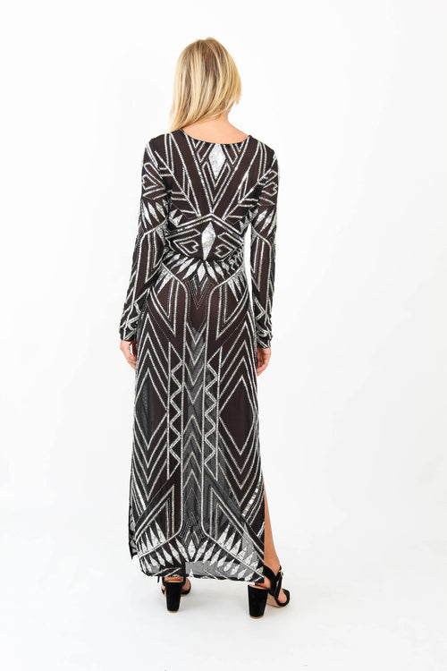 Long Dress Calypso Net Black