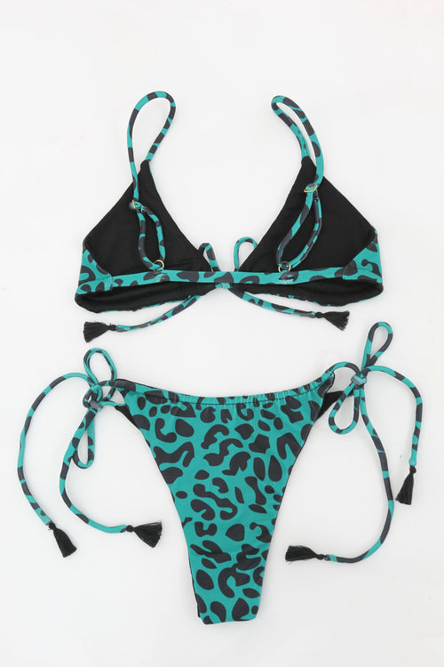 Bikini Green Animal Print