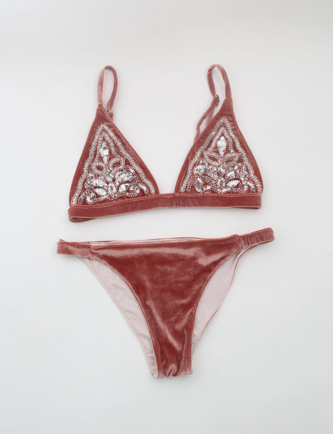 Bikini Ibiza Velour Dusty Pink