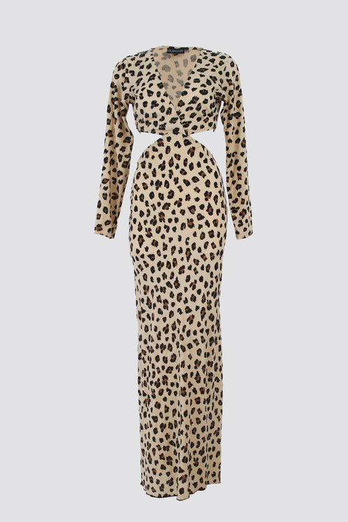 Cut Out Dress Animal Print