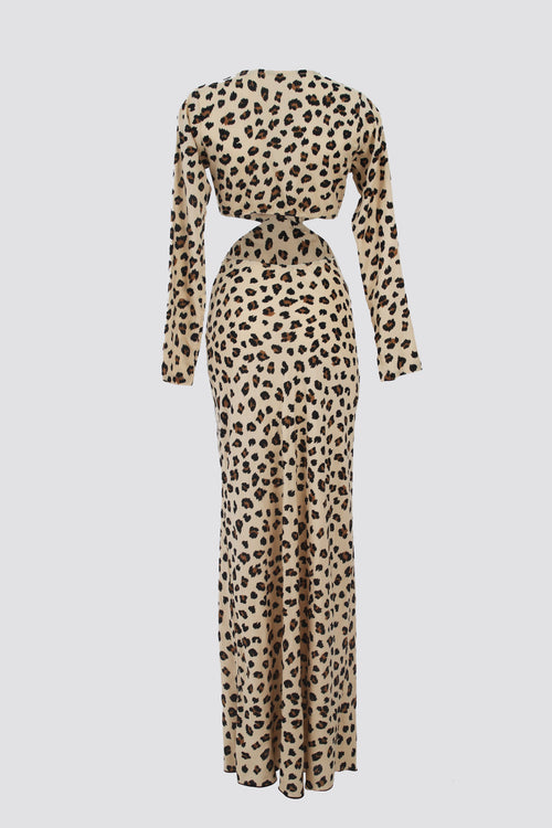 Cut Out Dress Animal Print